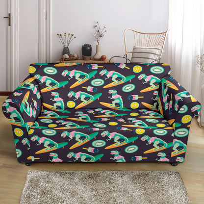 Surfboard T Rex Print Design LKS301 Loveseat Couch Slipcover