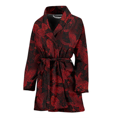 Gecko Pattern Print Design 04 Women Bathrobe