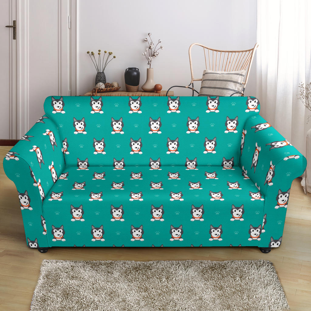 Siberian Huskies Print Design LKS304 Loveseat Couch Slipcover