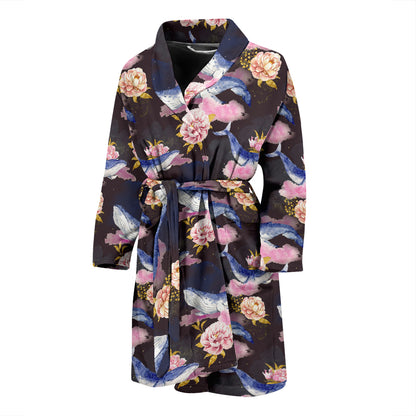 Blue Whale Print Design LKS401 Men Bathrobe