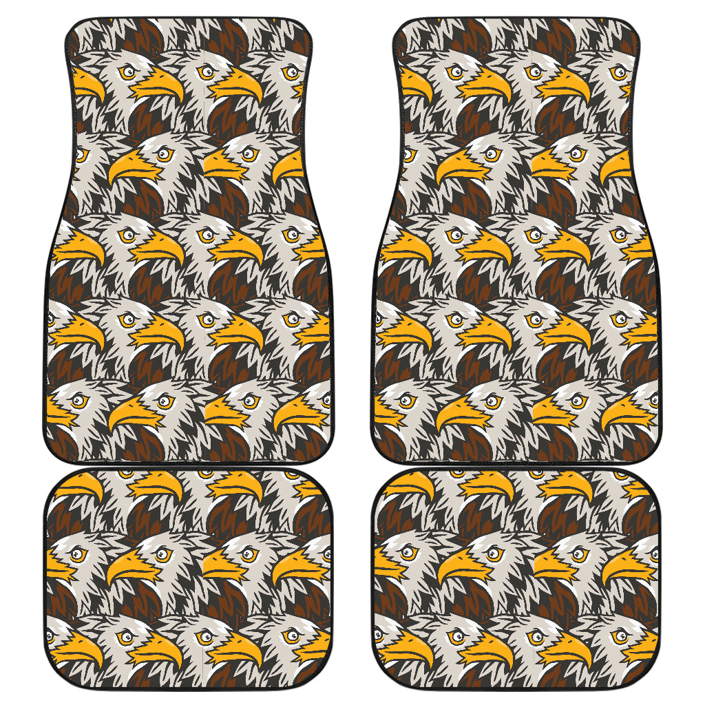 Eagles Head Pattern Car Floor Mats Front Back