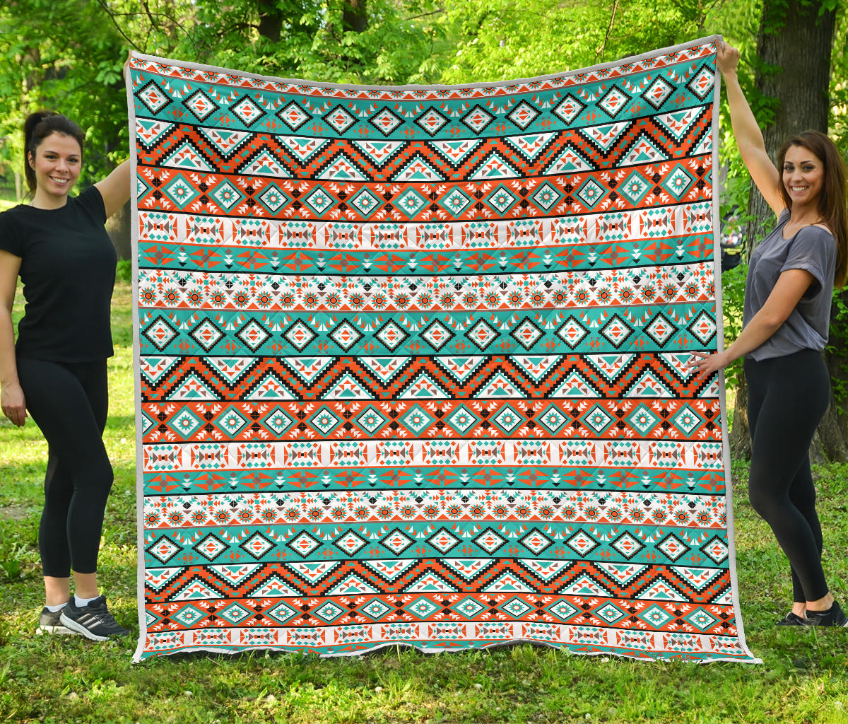 Navajo Style Print Pattern Quilt Bedspread