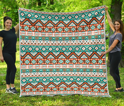 Navajo Style Print Pattern Quilt Bedspread