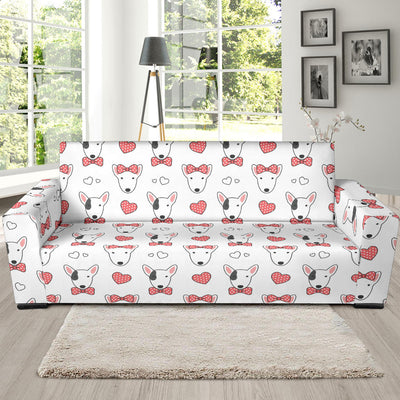 Bull Terriers Pattern Print Design 08 Sofa Slipcover