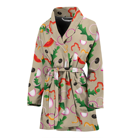 Salad Print Design LKS303 Women Bathrobe