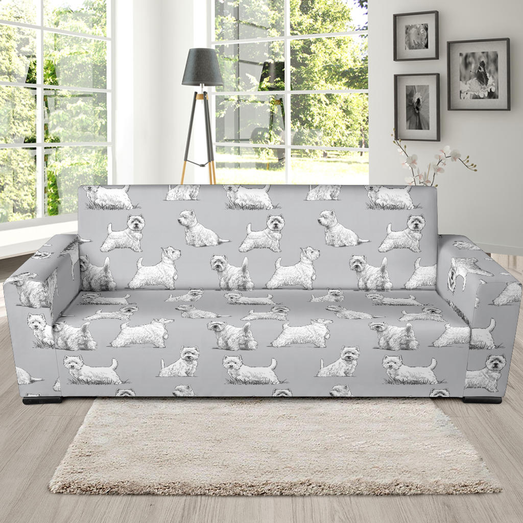 Scottish Terriers Print Design LKS3011 Sofa Slipcover