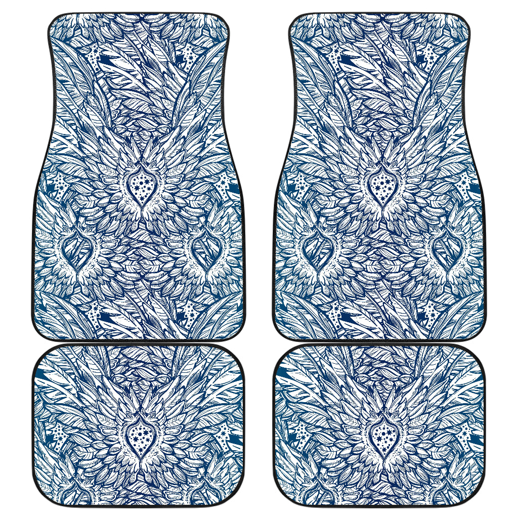 Angel Wings Boho Design Themed Print Car Floor Mats Front Back