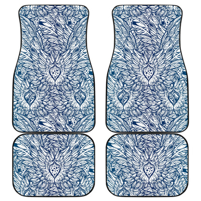 Angel Wings Boho Design Themed Print Car Floor Mats Front Back