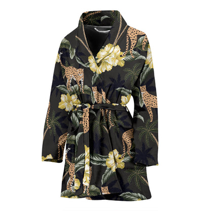 Cheetah Pattern Print Design 04 Women Bathrobe