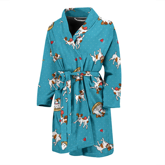 Russell Terriers Playing Print Design LKS305 Men Bathrobe