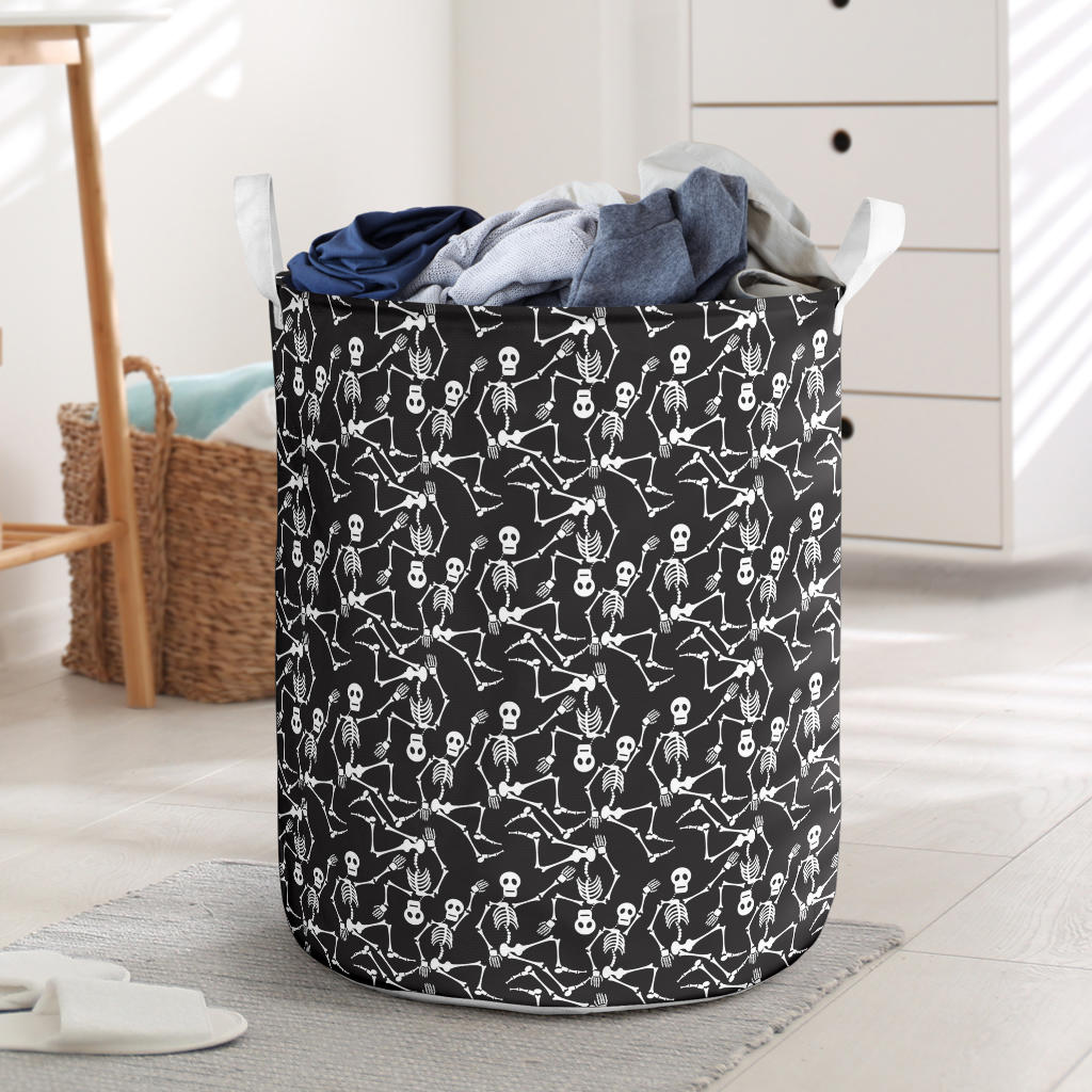 Skeleton Themed Print Laundry Basket