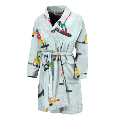 Snowboard Print Design LKS304 Men Bathrobe