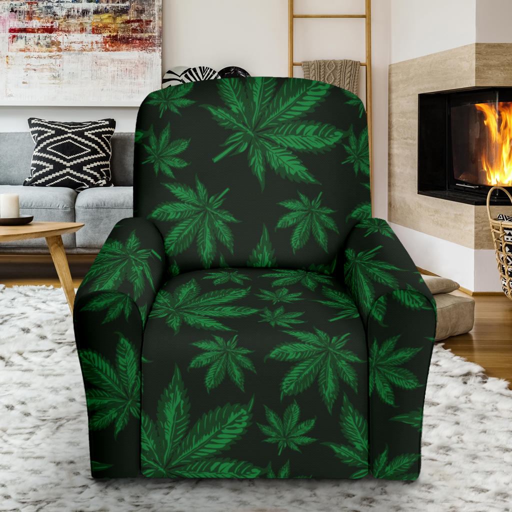 Pot Leaf Pattern Print Design A04 Recliner Slipcover with Pocket