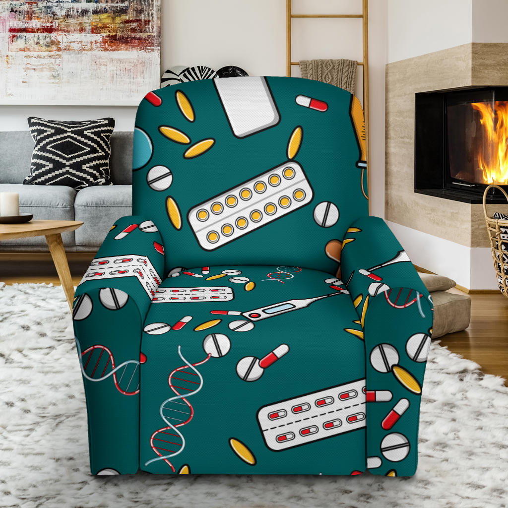 Nurse Pattern Print Design A05 Recliner Slipcover with Pocket