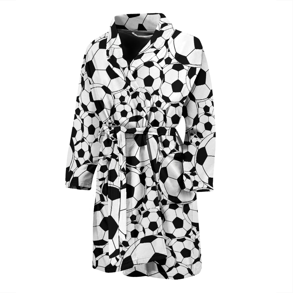 Soccer Ball Print Design LKS301 Men Bathrobe