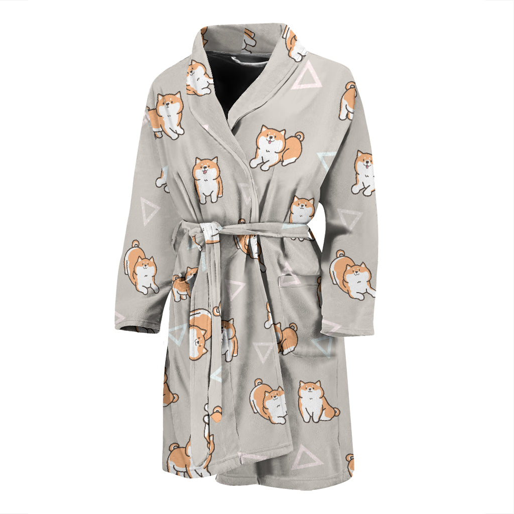 Shiba Inu Print Design LKS307 Men Bathrobe