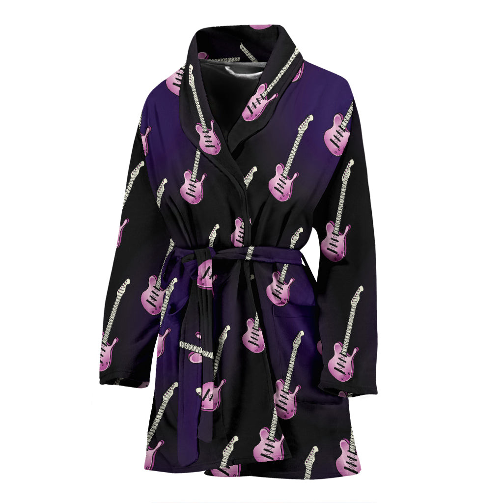 Electric Guitar Print Design LKS405 Women Bathrobe