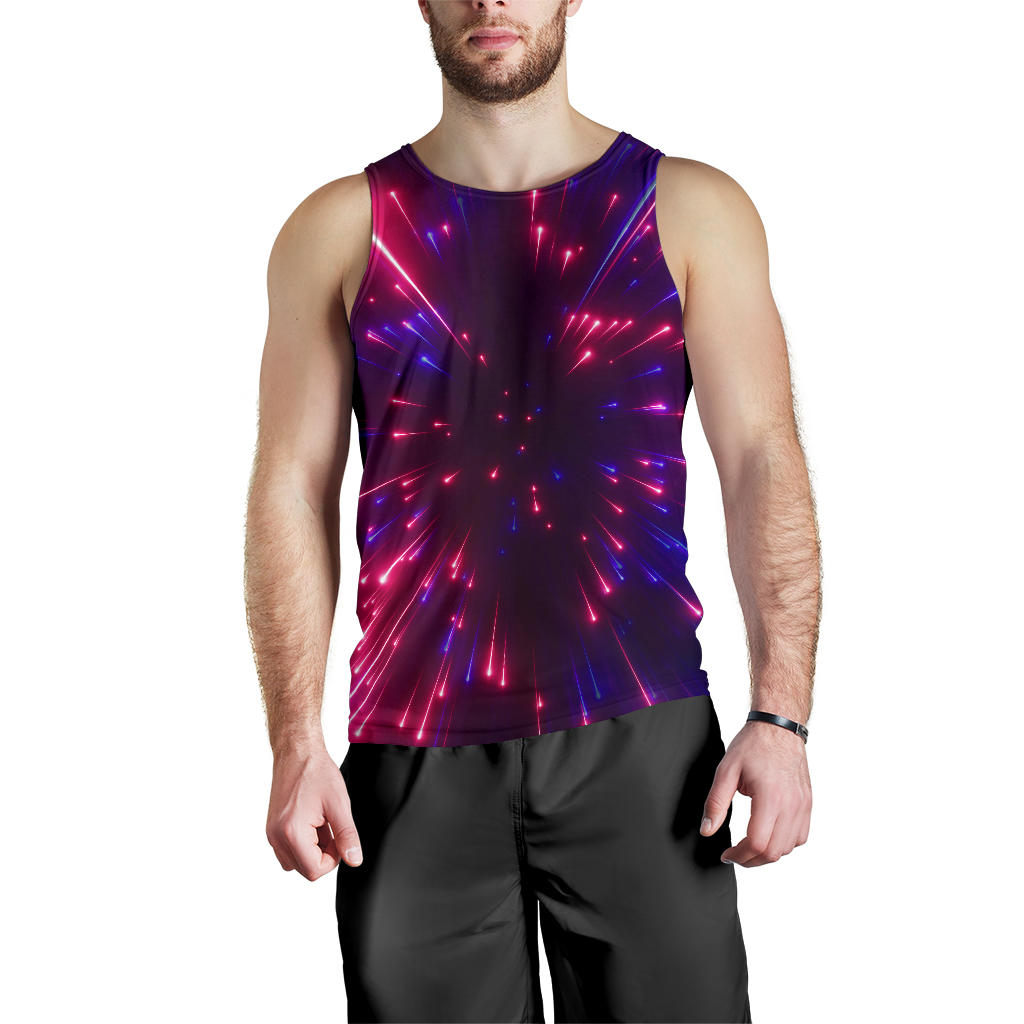 Celestial Purple Blue Neon Speed Light Men Tank Top