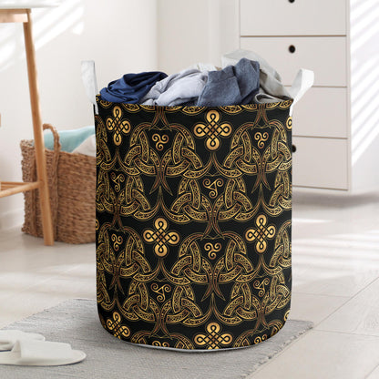 Celtic Knot Gold Design Laundry Basket