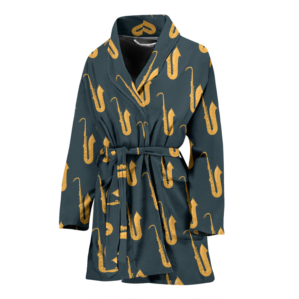 Saxophone Print Design LKS401 Women Bathrobe