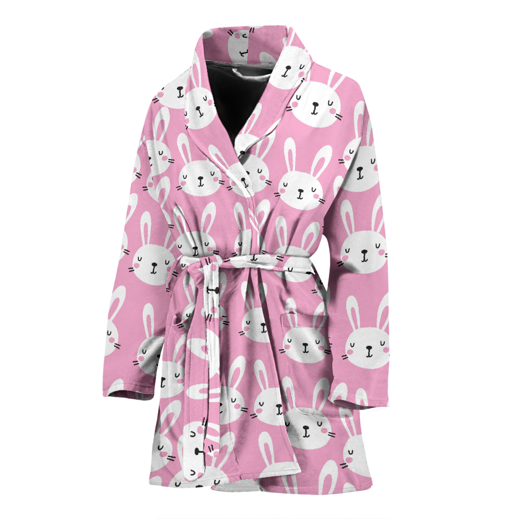 Rabbit Print Design LKS401 Women Bathrobe