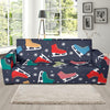 Ice Skate Pattern Print Design 04 Sofa Slipcover