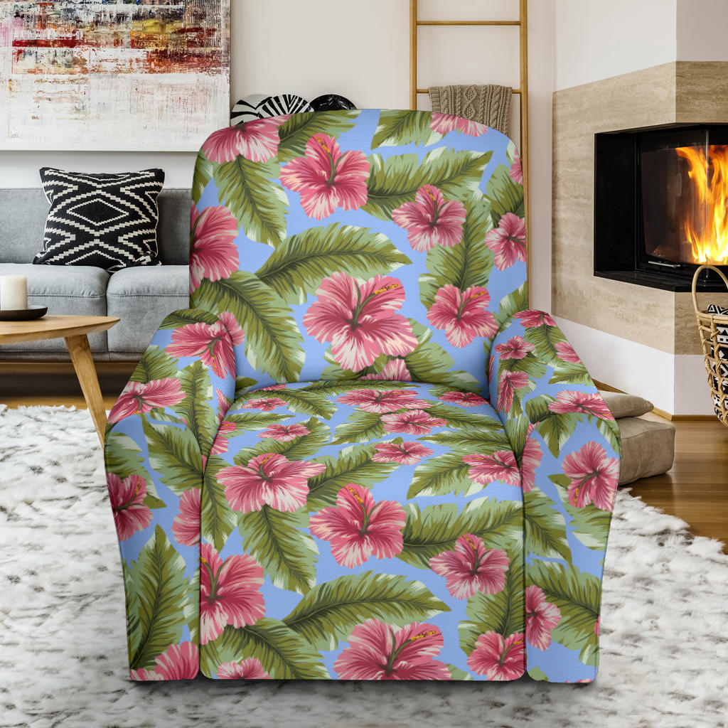 Tropical Flower Print Design LKS301 Recliner Slipcover with Pocket