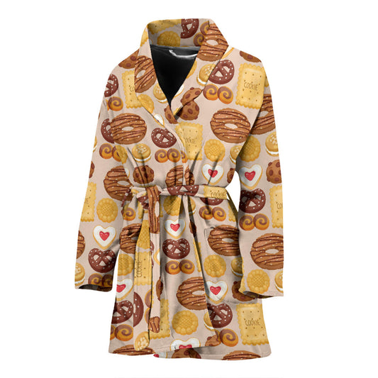 Cookie Pattern Print Design 02 Women Bathrobe