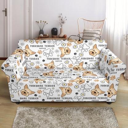 Yorkshire Terriers Print Design LKS308 Loveseat Couch Slipcover