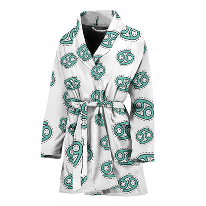 Cancer Zodiac Pattern Print Design 04 Women Bathrobe