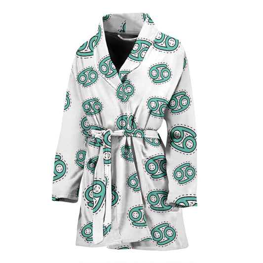 Cancer Zodiac Pattern Print Design 04 Women Bathrobe