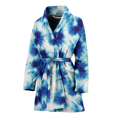 Tie Dye Blue Print Design LKS305 Women Bathrobe