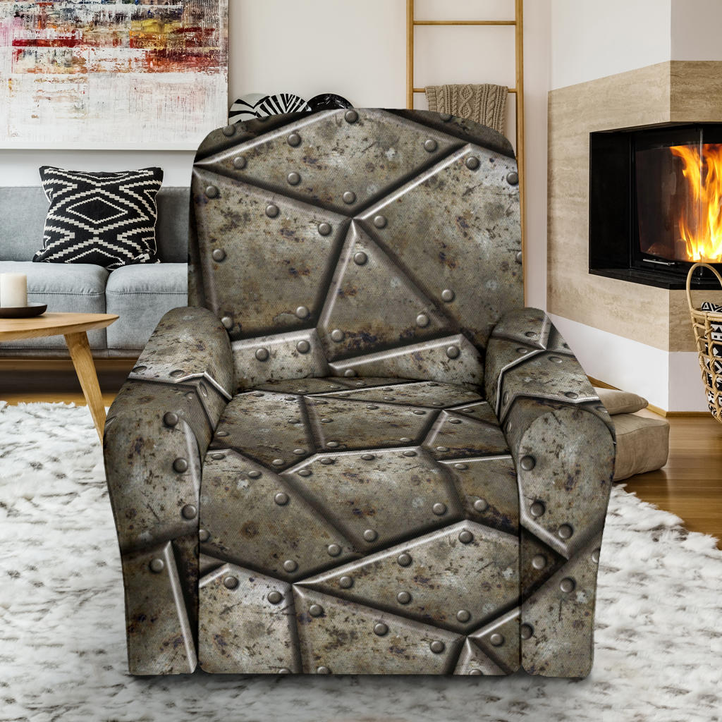 Armor Pattern Print Design 01 Recliner Slipcover with Pocket