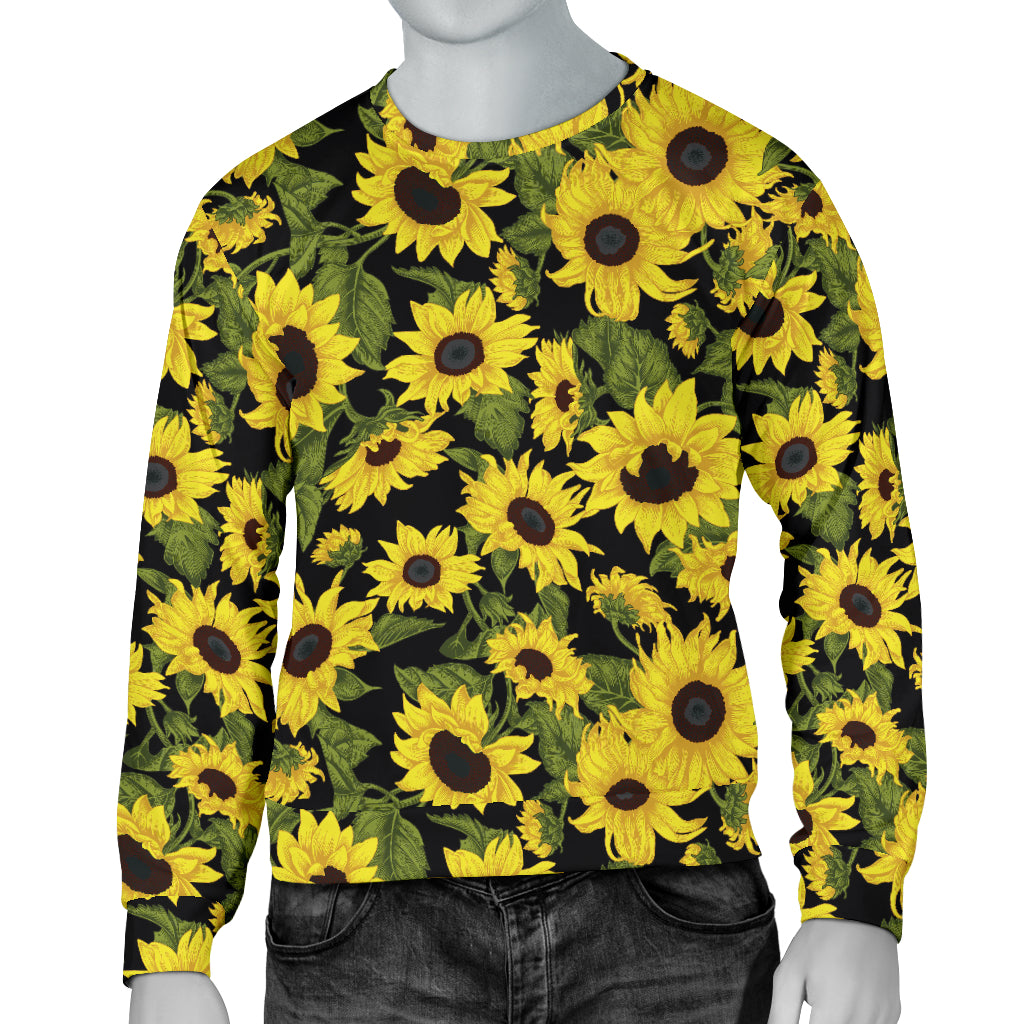 Sunflower Fresh Bright Color Print Men Long Sleeve Sweatshirt