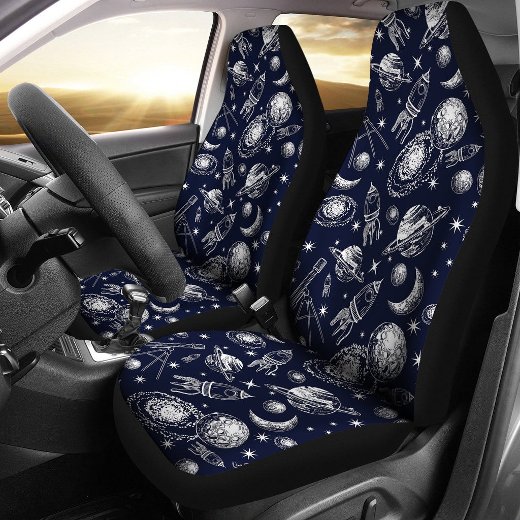 Space Rocket Print Design LKS301 Car Seat Covers