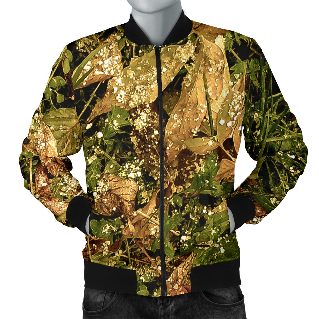 Camo Realistic Tree Forest Texture Print Men Bomber Jacket