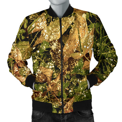 Camo Realistic Tree Forest Texture Print Men Bomber Jacket