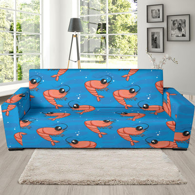 Prawn Cute Pattern Print Design 03 Sofa Slipcover