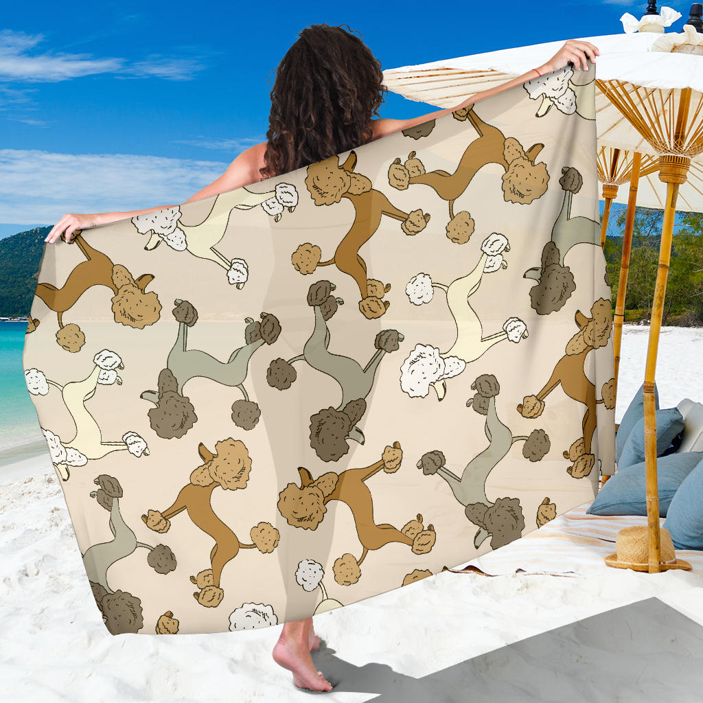 Poodle Pattern Print Design A01 Sarong Pareo Wrap