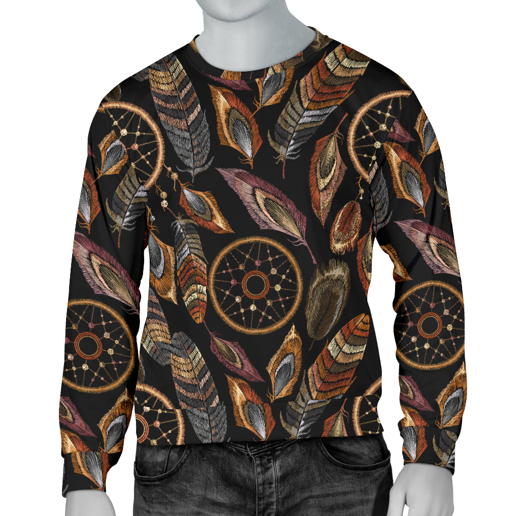Dream catcher embroidered style Men Long Sleeve Sweatshirt