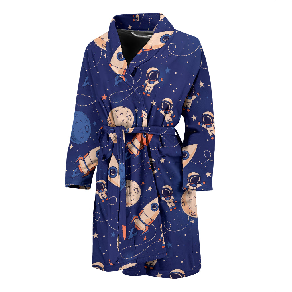 Space Astronaut Rocket Print Design LKS304 Men Bathrobe