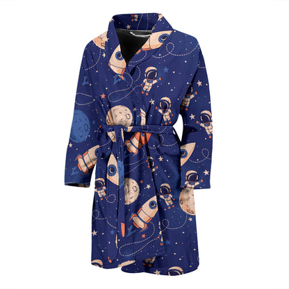 Space Astronaut Rocket Print Design LKS304 Men Bathrobe