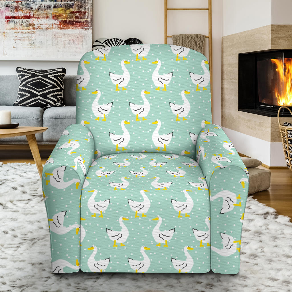 Goose Print Design LKS404 Recliner Slipcover with Pocket