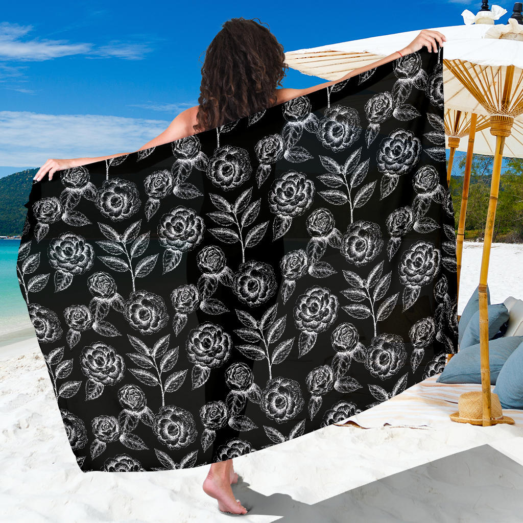 Camellia Pattern Print Design 02 Sarong Pareo Wrap