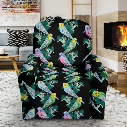Budgerigar Pattern Print Design 03 Recliner Slipcover with Pocket