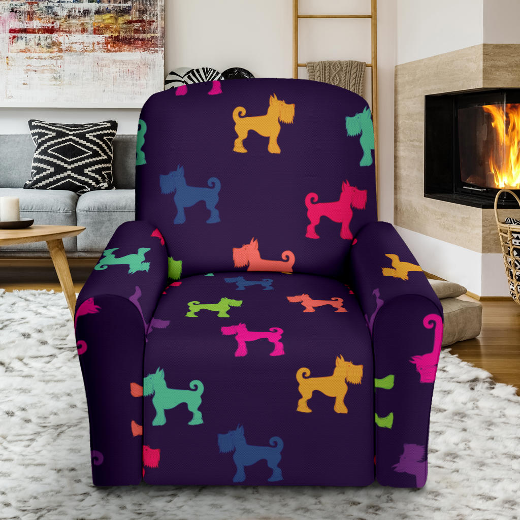 Schnauzers Pattern Print Design A05 Recliner Slipcover with Pocket