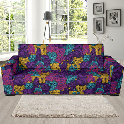 Yorkshire Terriers Print Design LKS3010 Sofa Slipcover
