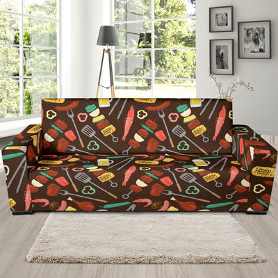 Barbecue Pattern Print Design 05 Sofa Slipcover