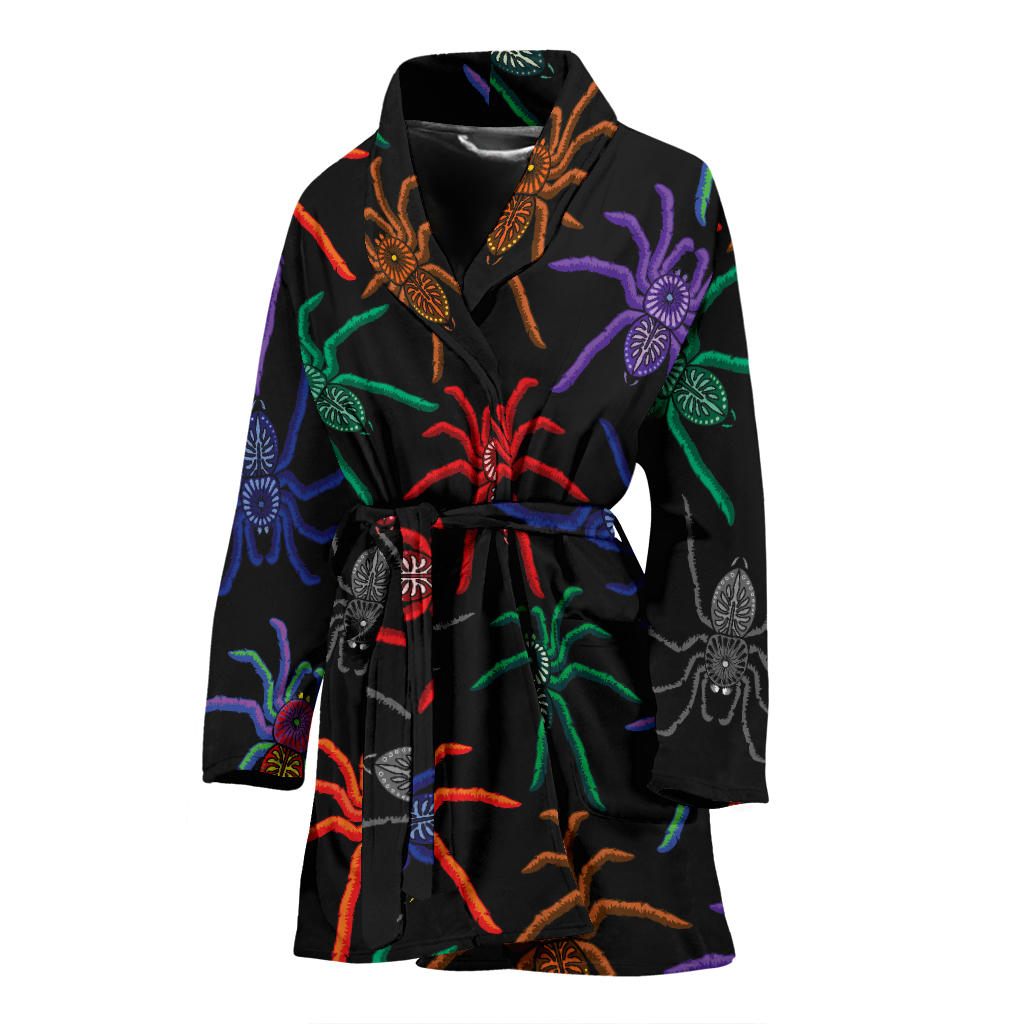 Tarantula Neon Color Pattern Print Design 03 Women Bathrobe