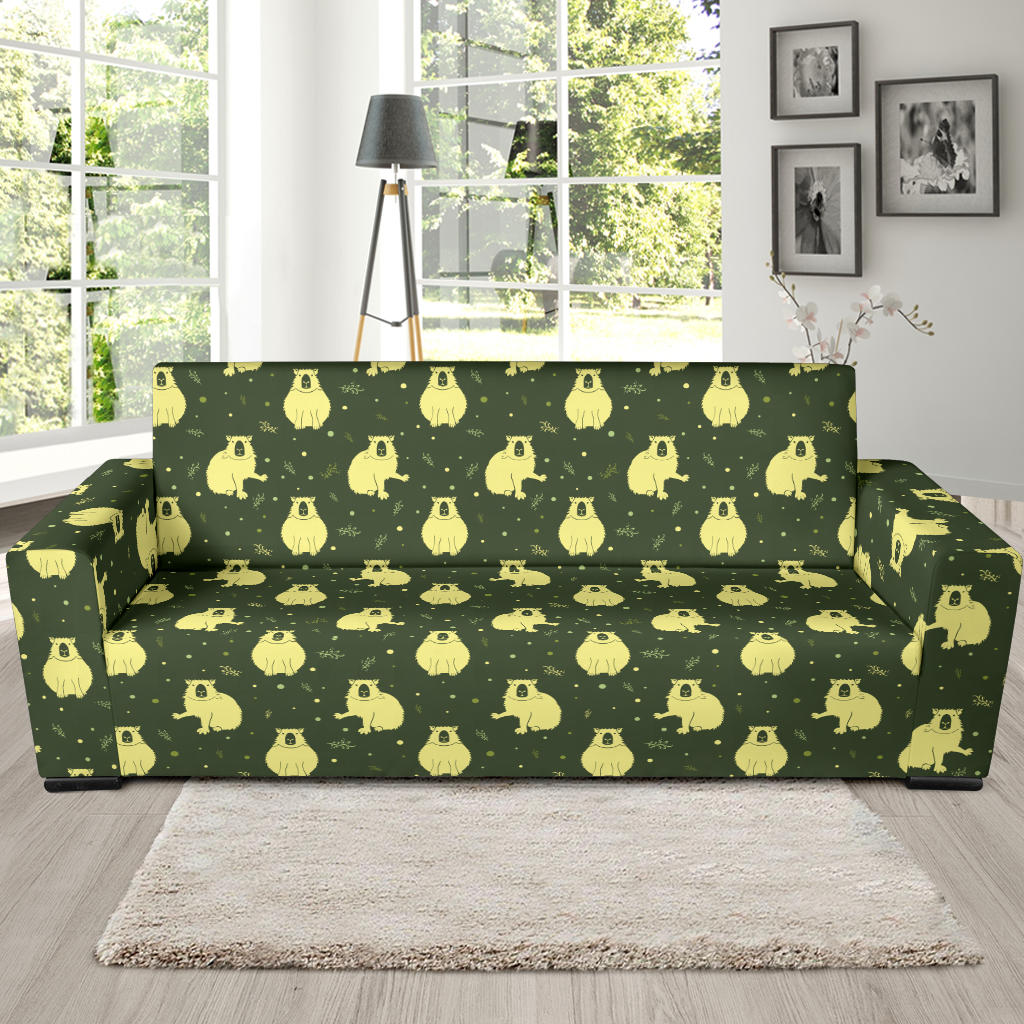 Capybara Pattern Print Design 03 Sofa Slipcover